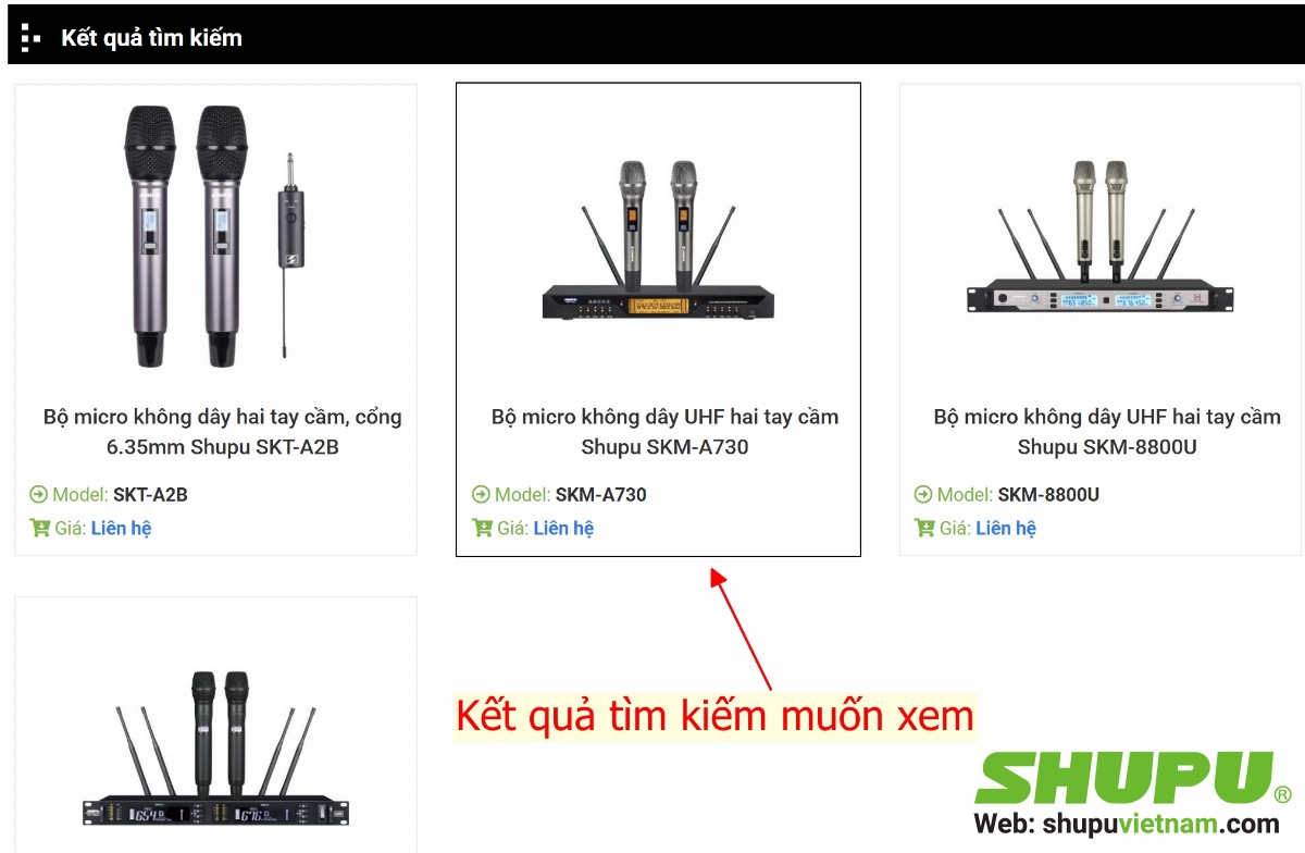 Tìm sản phẩm trên Shupu